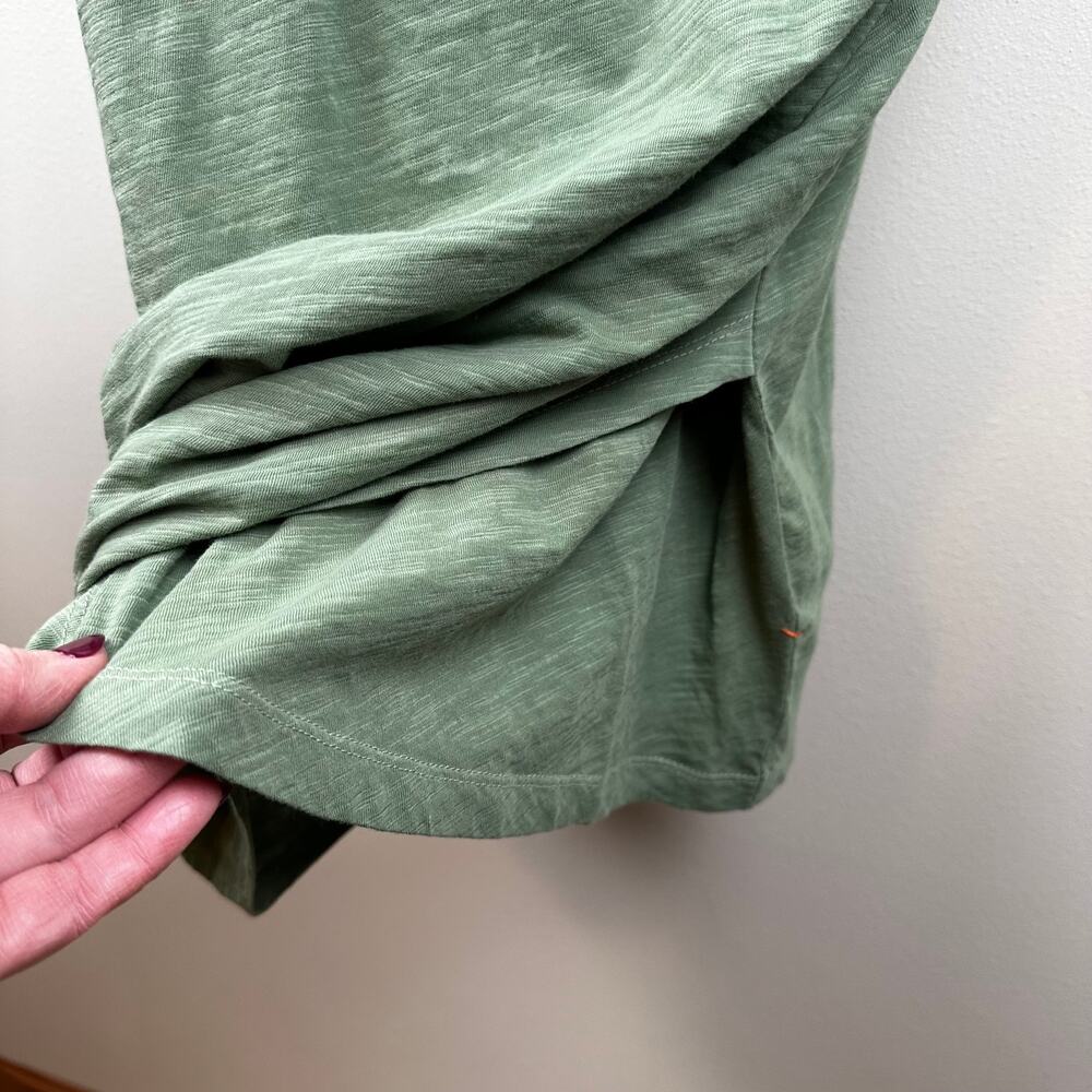 The Normal Brand Dress Slub Knit Tulip Sleeveless Rouching Fern Green L Beachy - Picture 6 of 12